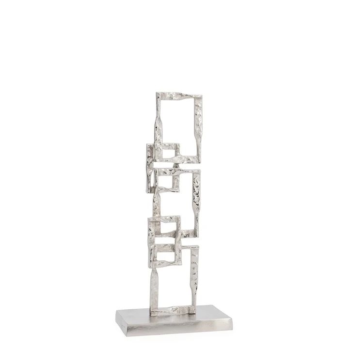 Stacked Square Link 16H In. Aluminum Decorative Sculpture
