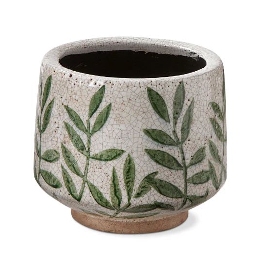 Foliage Footed Planter Small Green