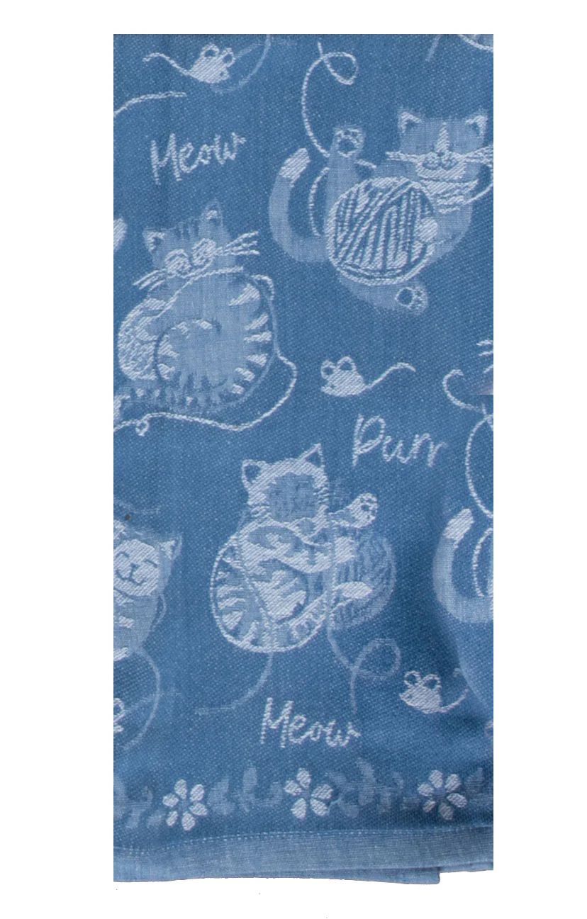 Curious Kittens Jacquard Tea Towel