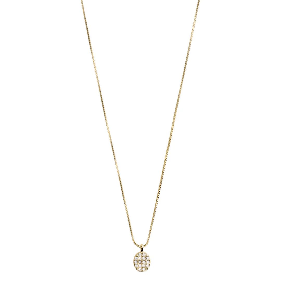 Beat Recycled Crystal Coin Necklace Gold Plated