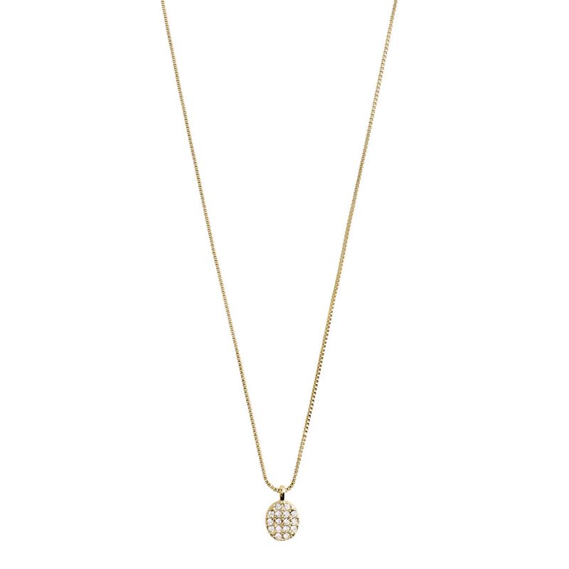 FINAL SALE Beat Recycled Crystal Coin Necklace Gold Plated (50% off)