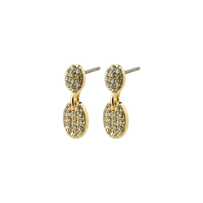 FINAL SALE Beat Recycled Crystal Earrings Gold Plated (50% off)