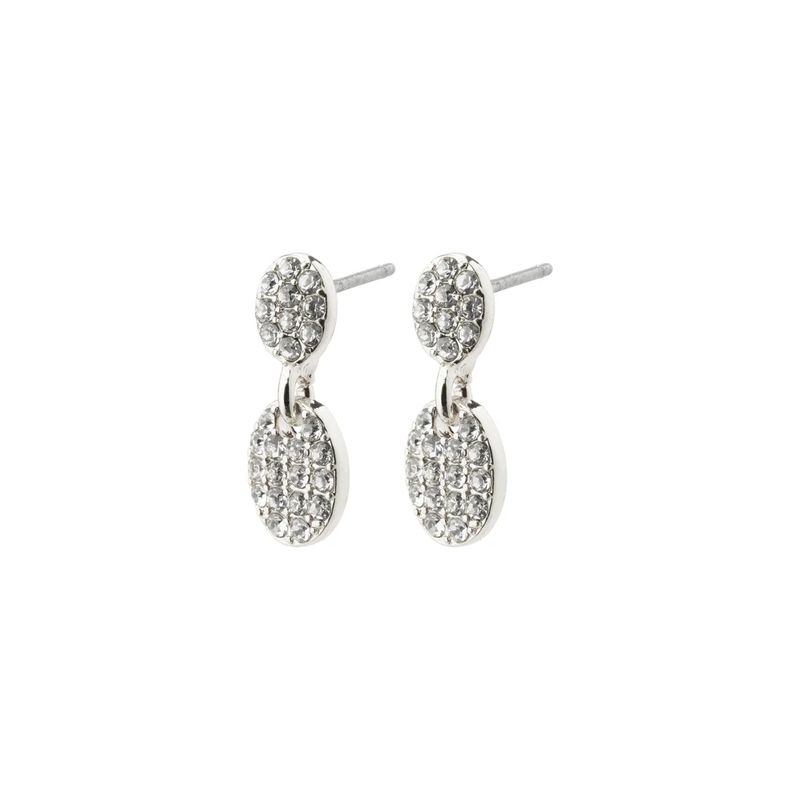 FINAL SALE Beat Recycled Crystal Earrings Silver Plated (50% off)