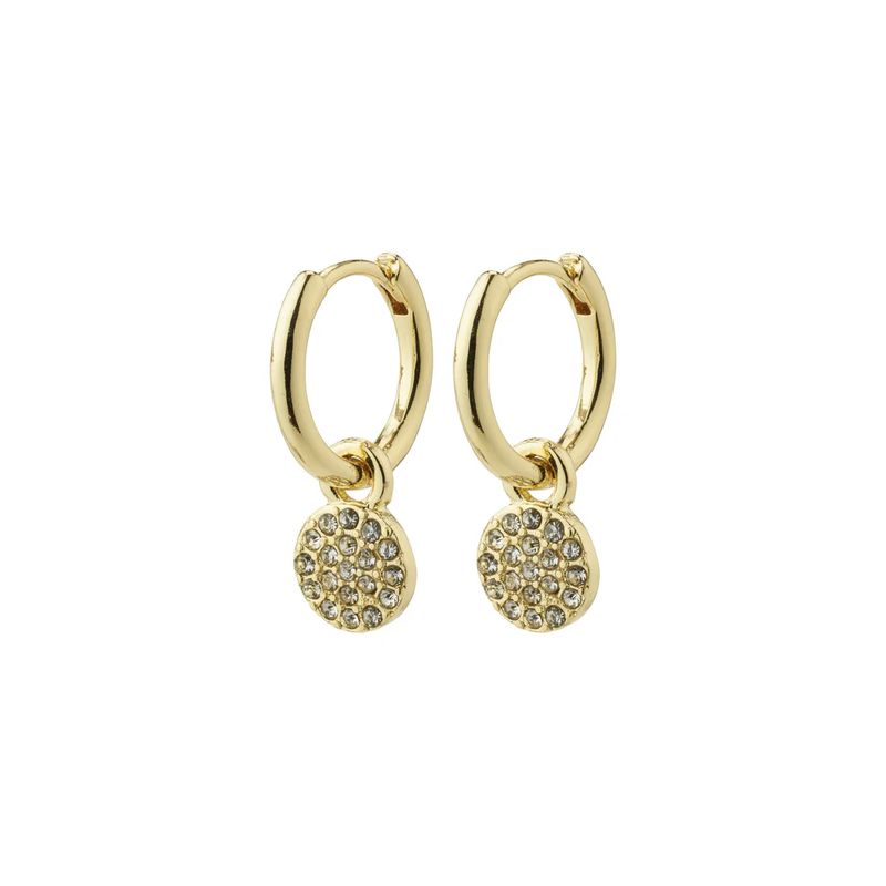 CHAYENNE recycled crystal hoop earrings gold- plated
