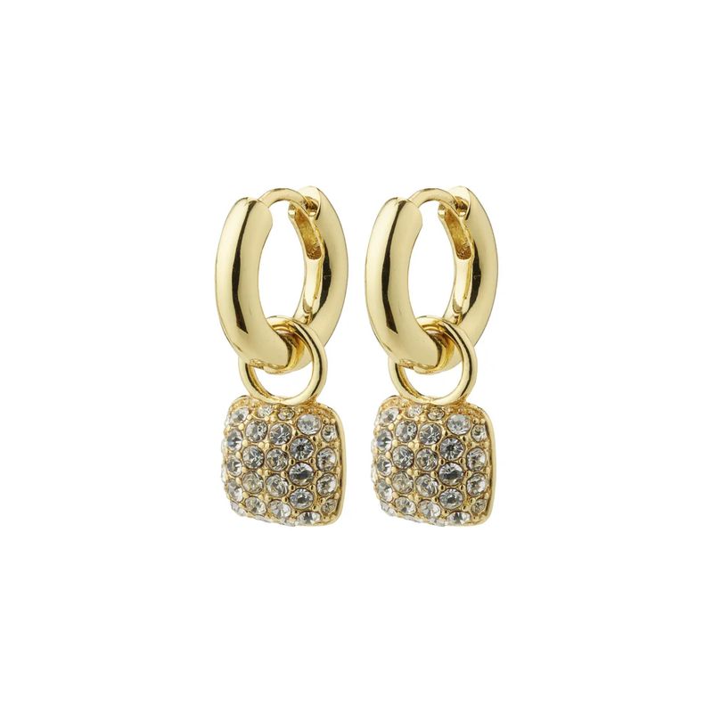 FINAL SALE CINDY recycled crystal hoop earrings gold- plated (50% off)
