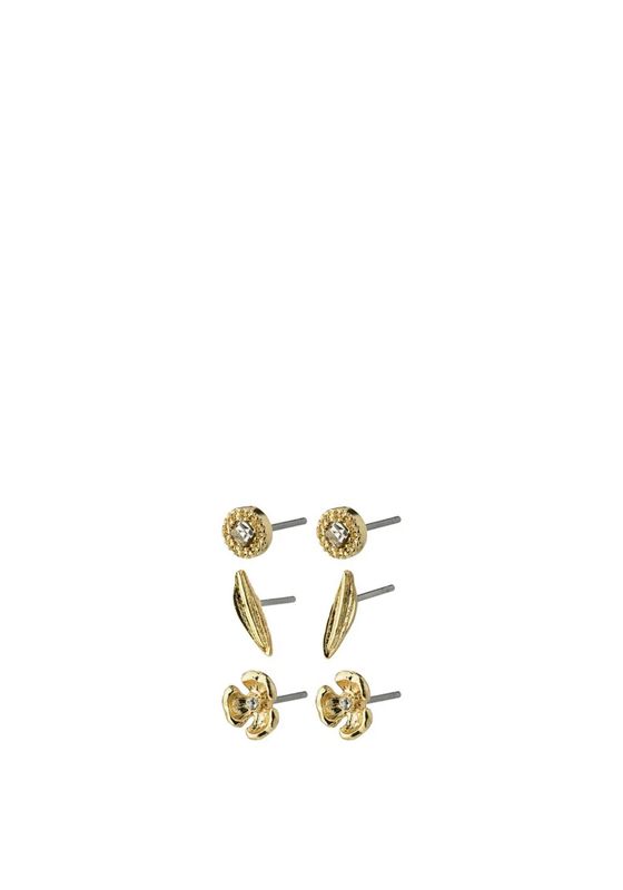 ECHO recycled earrings 3-in- 1 set gold- plated