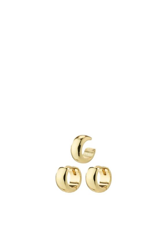 FINAL SALE PACE recycled hoop and cuff earrings gold- plated (50% off)