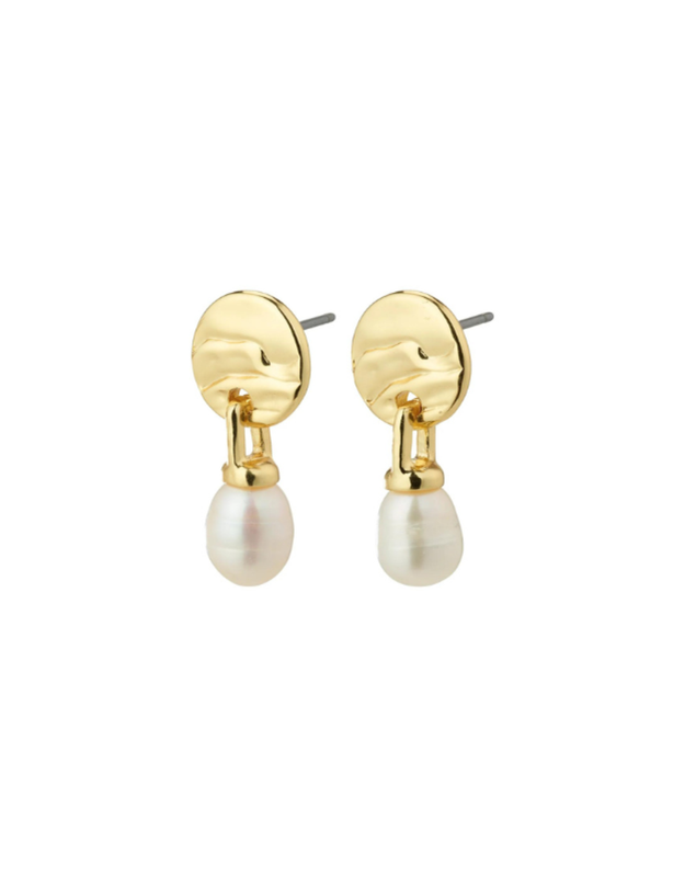 FINAL SALE HEAT recycled freshwater pearl earrings gold-plated (50% off)