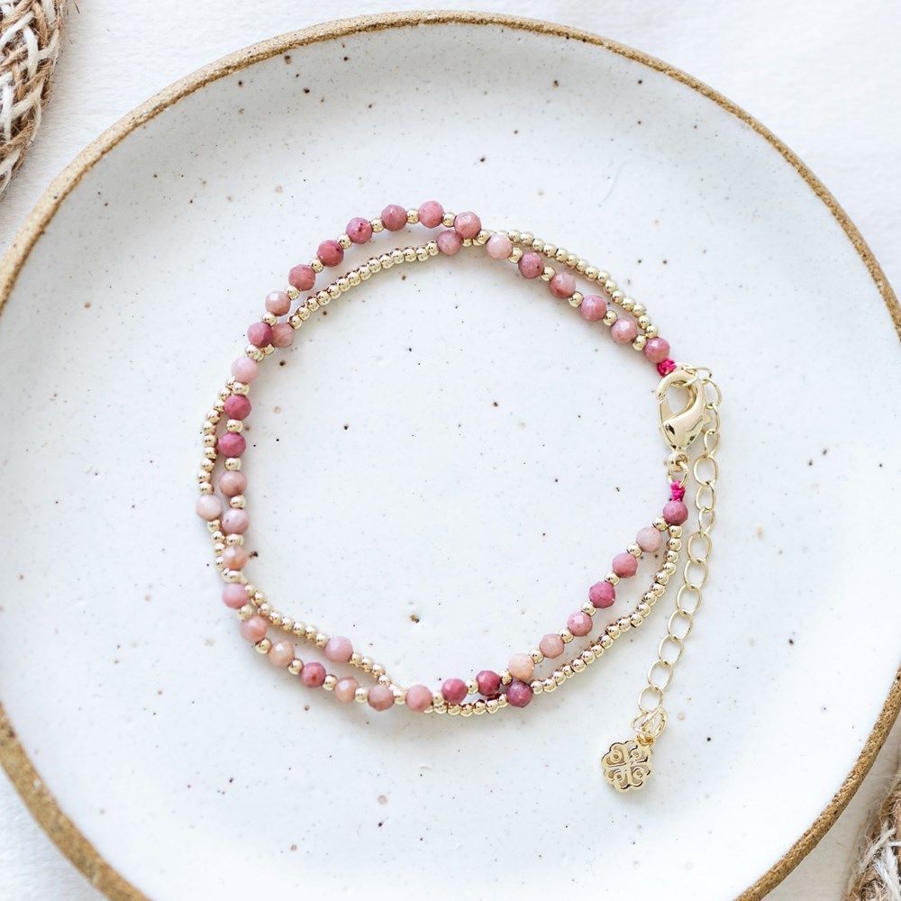 Brilliant Always Bracelet Pink Rhodonite Gold