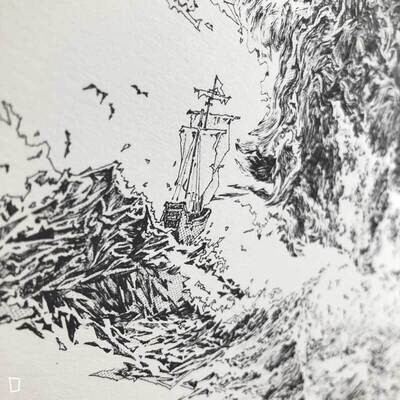 一匹魚《臺北來信》「汪洋永隔」A3 ART PRINT