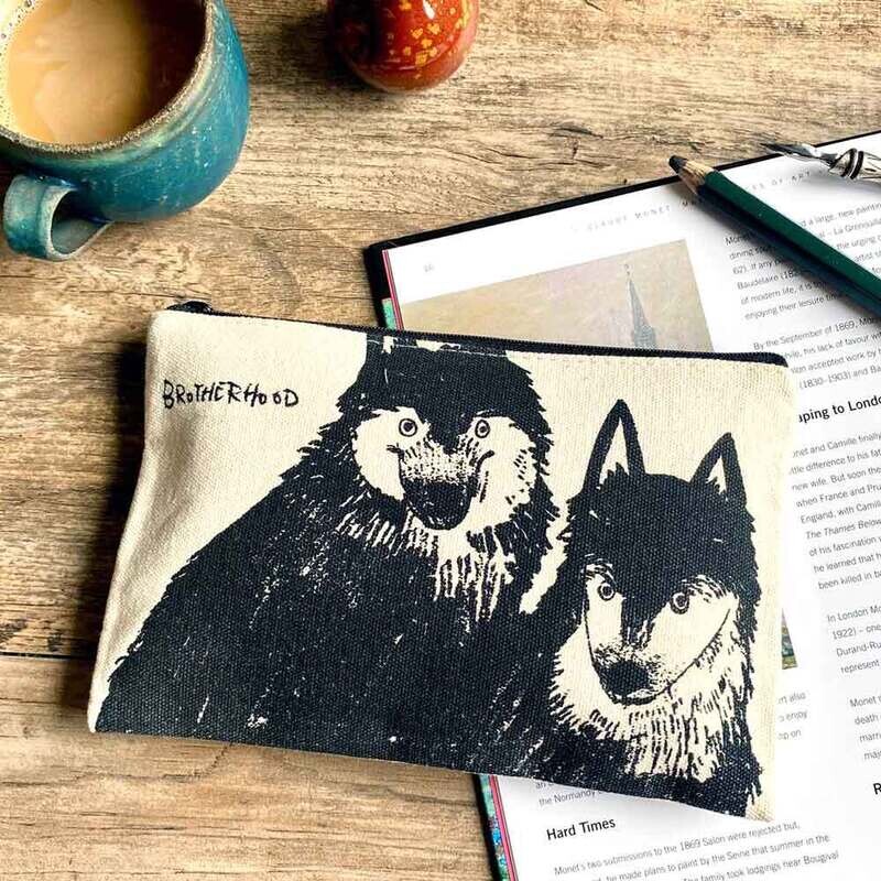 黑山 Kathy Lam 拉鍊收納包 Printed Zipper Bag《狼狗兄弟 Wolf Dogs》（有貨，只限到店購買）
