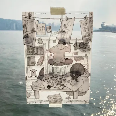 「Don't LOOK BACK in Anger.」透光畫卡套裝(紙本分格自家製) 「Don't LOOK BACK in Anger.」透光畫卡套裝(紙本分格自家製)