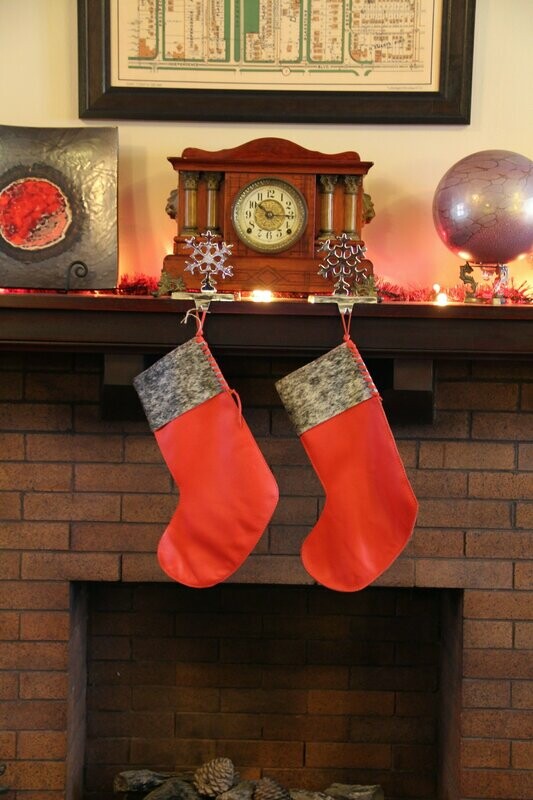 Cowhide Christmas Stocking