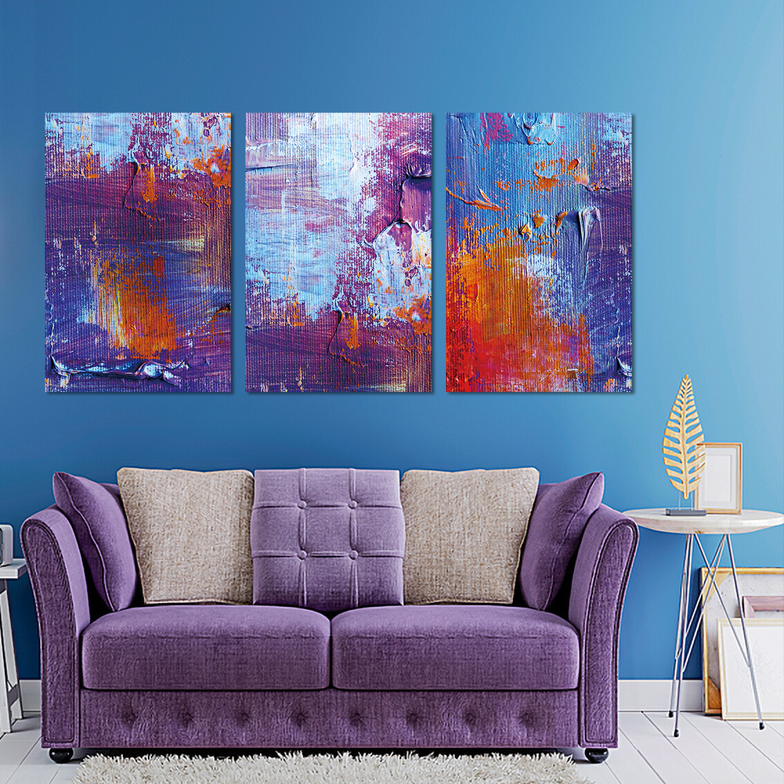 Colour Texture Abstract (Framed) - Modern Luxury Wall art Printed on Acrylic Glass - Framed and Ready to Hang 