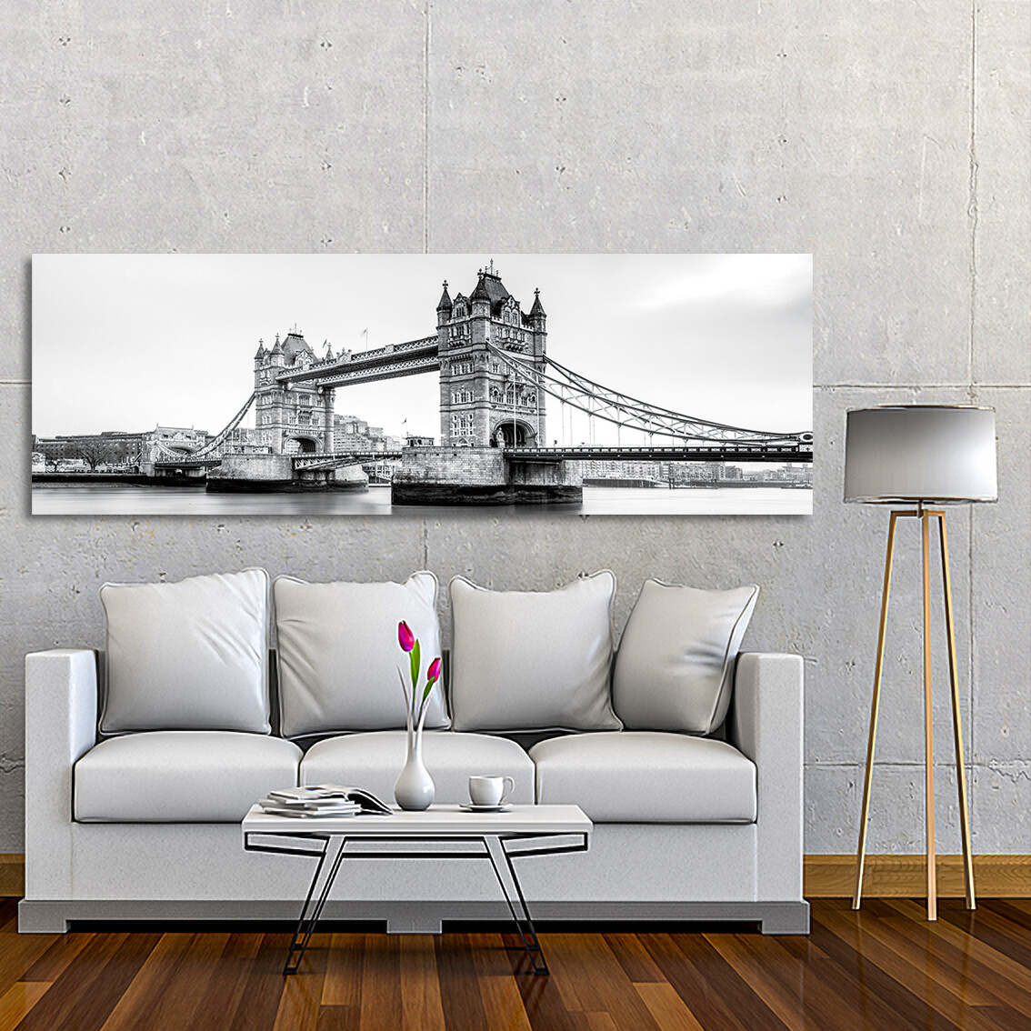 London Tower Bridge Black and white - Modern Luxury Wall art Printed on Acrylic Glass - Frameless and Ready to Hang