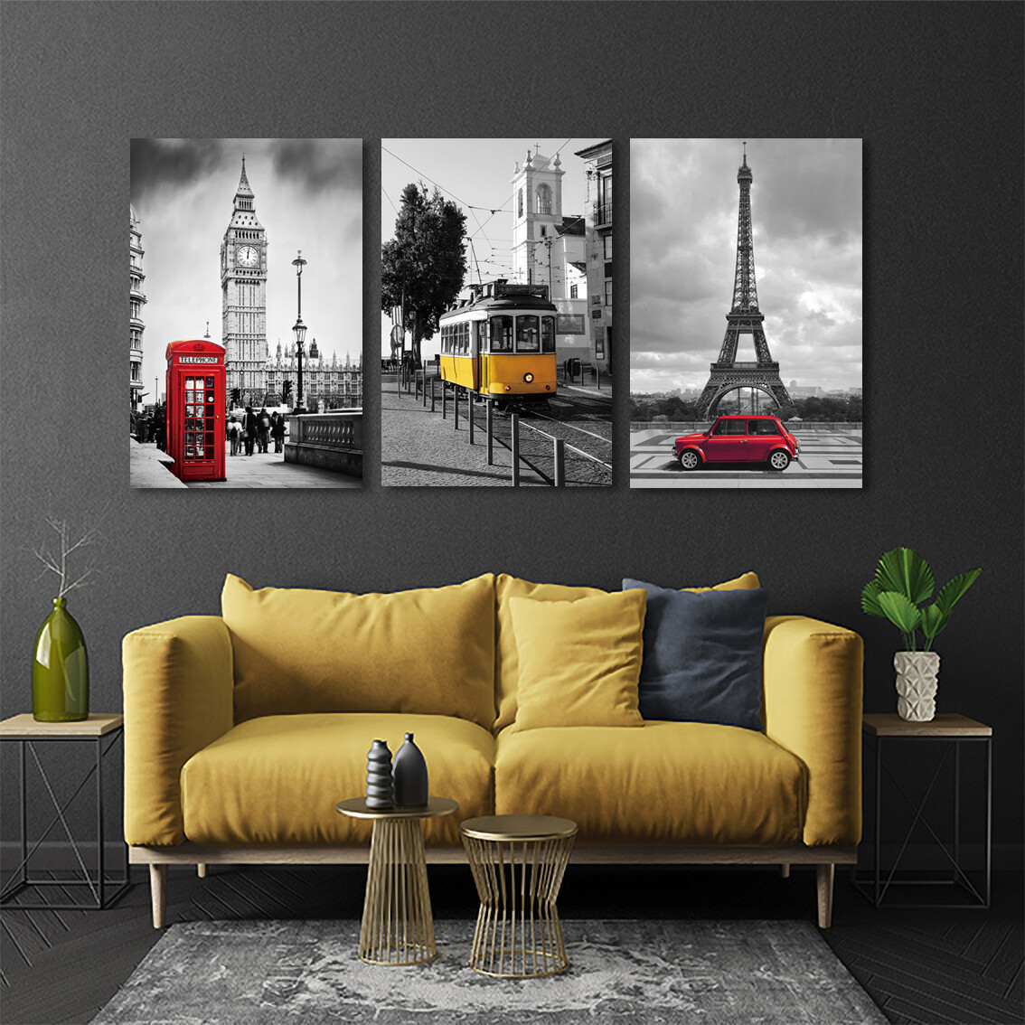 Paris Attractions  - Modern Luxury Wall art Printed on Acrylic Glass - Frameless and Ready to Hang
