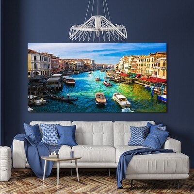 Colourful Venice  - Modern Luxury Wall art Printed on Acrylic Glass - Frameless and Ready to Hang