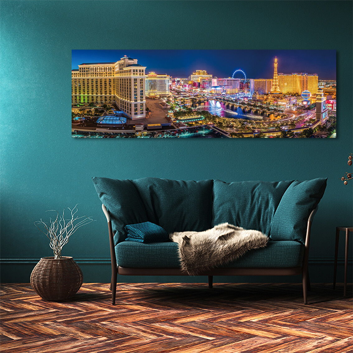 Las Vegas Skyline - Modern Luxury Wall art Printed on Acrylic Glass - Frameless and Ready to Hang