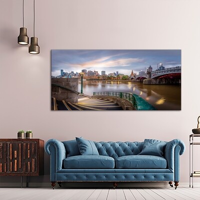 Melbourne Skyline  - Modern Luxury Wall art Printed on Acrylic Glass - Frameless and Ready to Hang