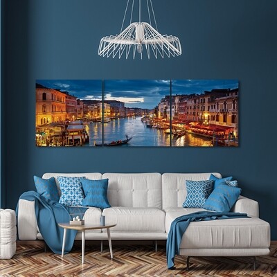 Venice Glowing at Dusk  - Modern Luxury Wall art Printed on Acrylic Glass - Frameless and Ready to Hang
