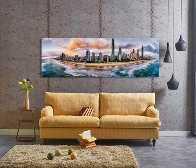 Gold Coast Aerial View  - Modern Luxury Wall art Printed on Acrylic Glass - Frameless and Ready to Hang