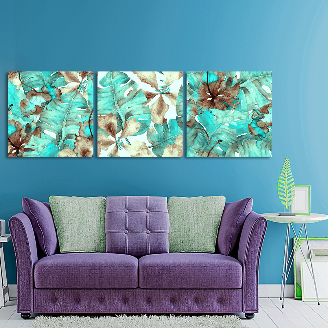 Hawaiian Floral Hibiscus Plants - Modern Luxury Wall art Printed on Acrylic Glass - Frameless and Ready to Hang