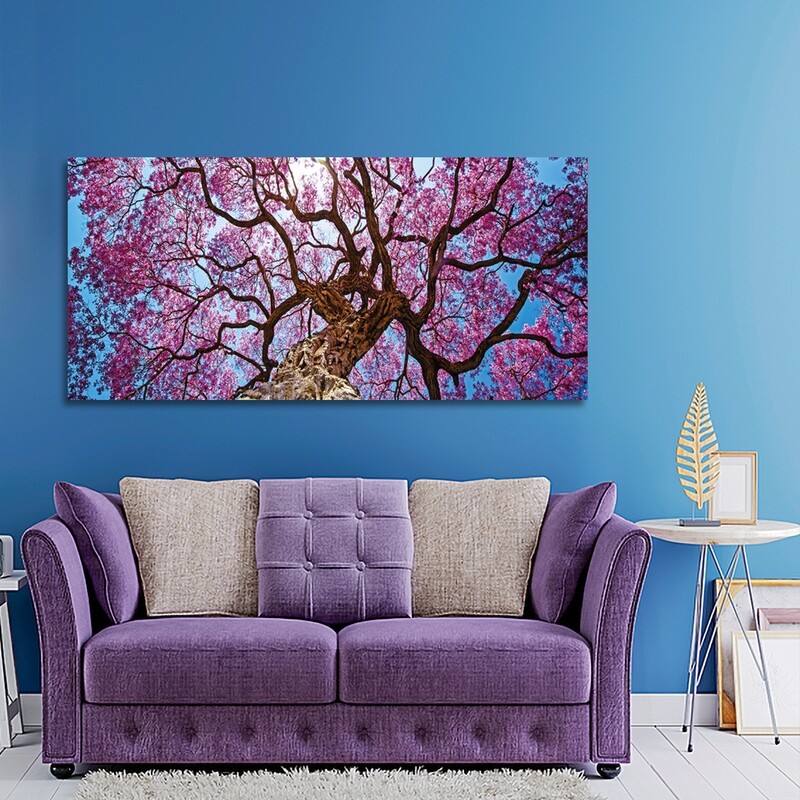 Pink Lapacho Tree  - Modern Luxury Wall art Printed on Acrylic Glass - Frameless and Ready to Hang