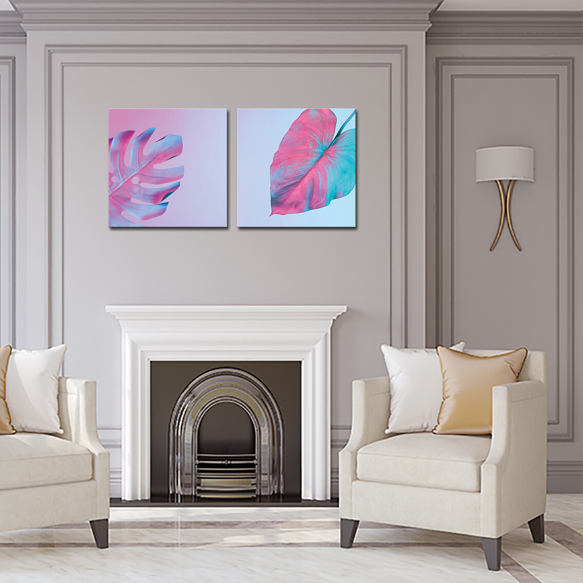 Palm Leaves  - Modern Luxury Wall art Printed on Acrylic Glass - Frameless and Ready to Hang