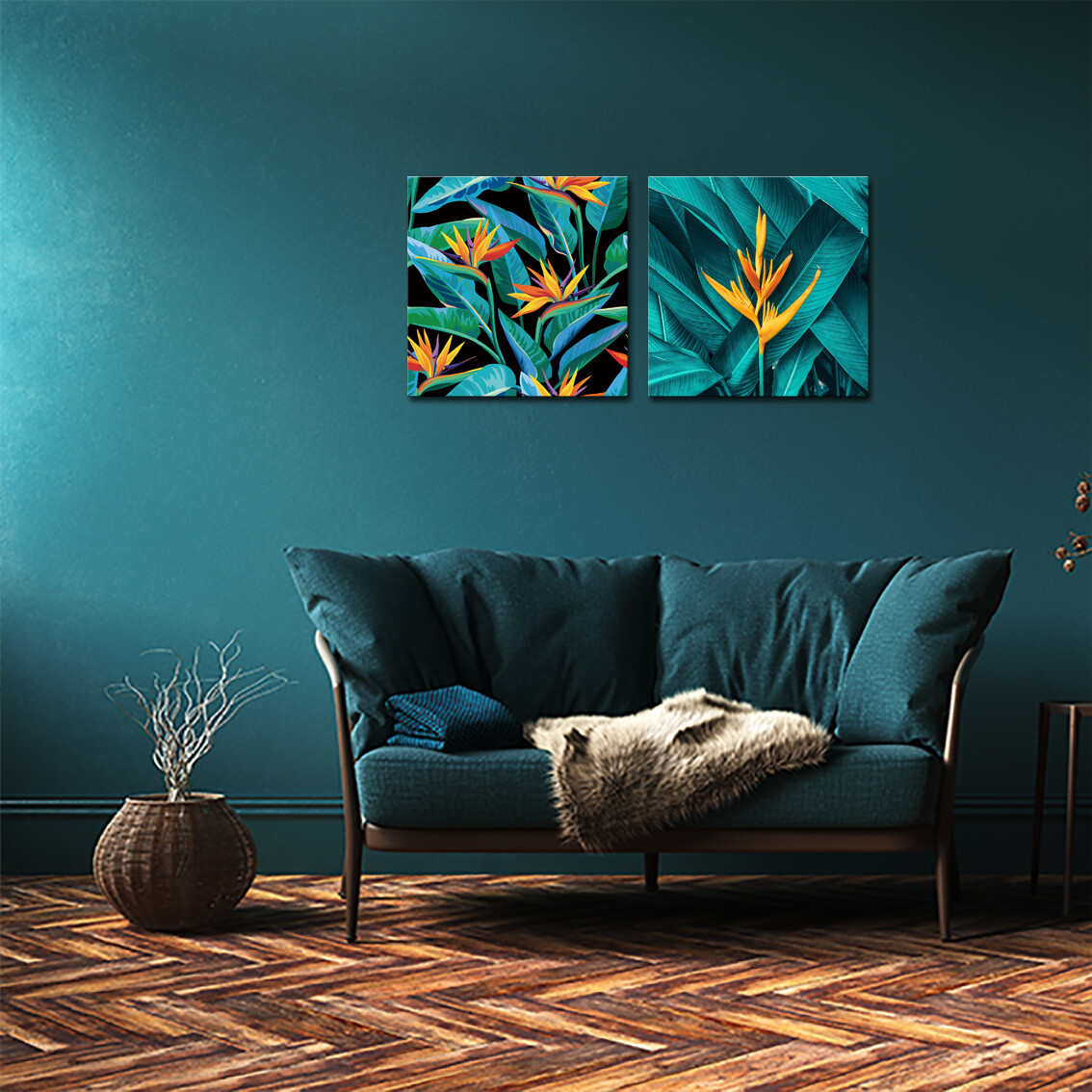 Jungle Leaves - Modern Luxury Wall art Printed on Acrylic Glass - Frameless and Ready to Hang