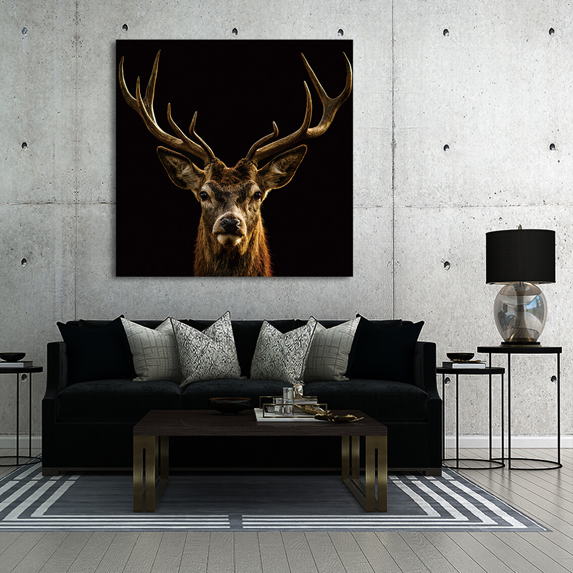 Red Deer - Modern Luxury Wall art Printed on Acrylic Glass - Frameless and Ready to Hang