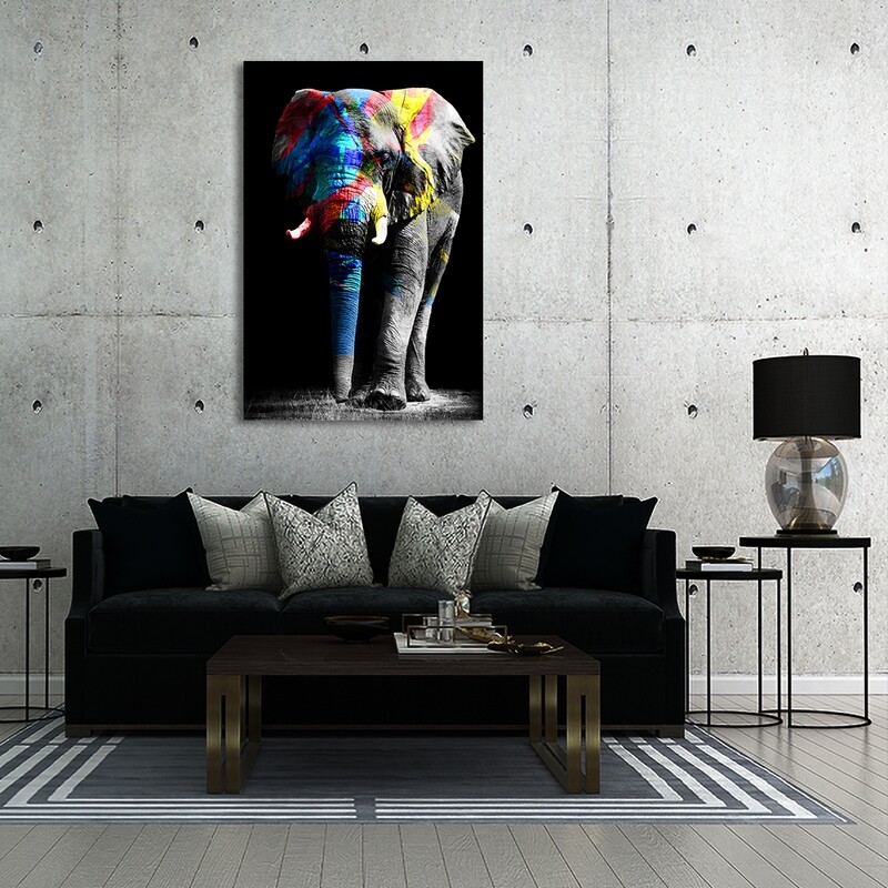 Colourful Elephant  - Modern Luxury Wall art Printed on Acrylic Glass - Frameless and Ready to Hang