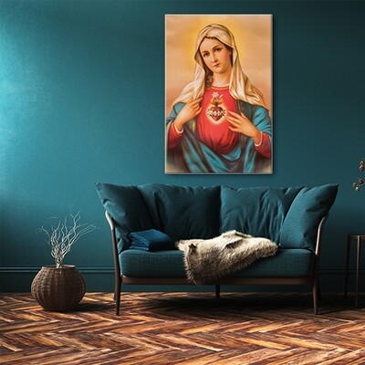 Virgin Mother Mary (Framed Picture 60x40cm)  - Modern Luxury Wall art Printed on Acrylic Glass - Framed and Ready to Hang