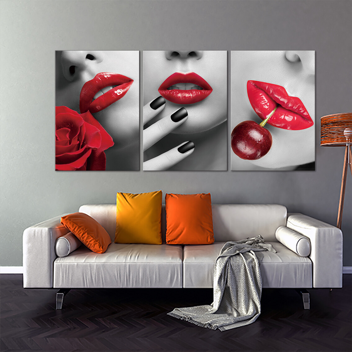 Rose, Red and Black, Cherry - Modern Luxury Wall art Printed on Acrylic Glass - Frameless and Ready to Hang