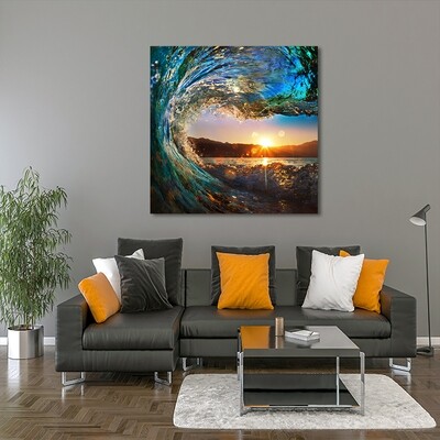 Ocean Wave  - Modern Luxury Wall art Printed on Acrylic Glass - Frameless and Ready to Hang
