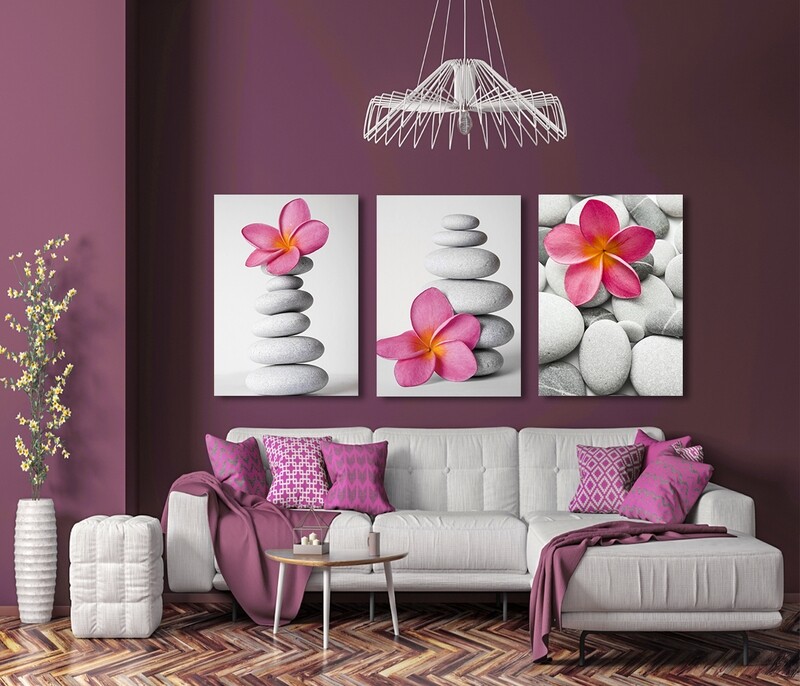 Pink Frangipani - Modern Luxury Wall art Printed on Acrylic Glass - Frameless and Ready to Hang