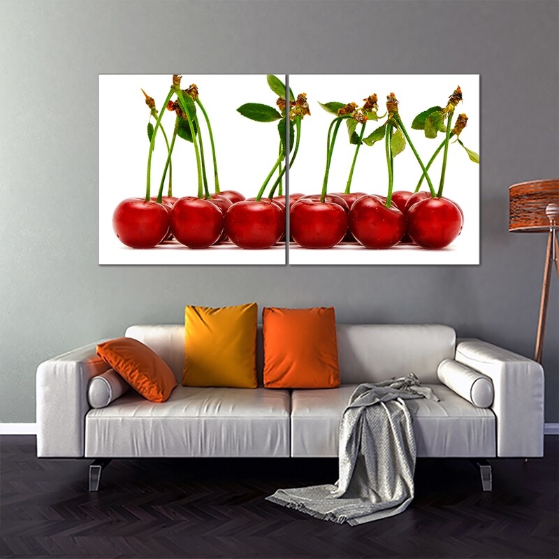 Cherry Row - Modern Luxury Wall art Printed on Acrylic Glass - Frameless and Ready to Hang
