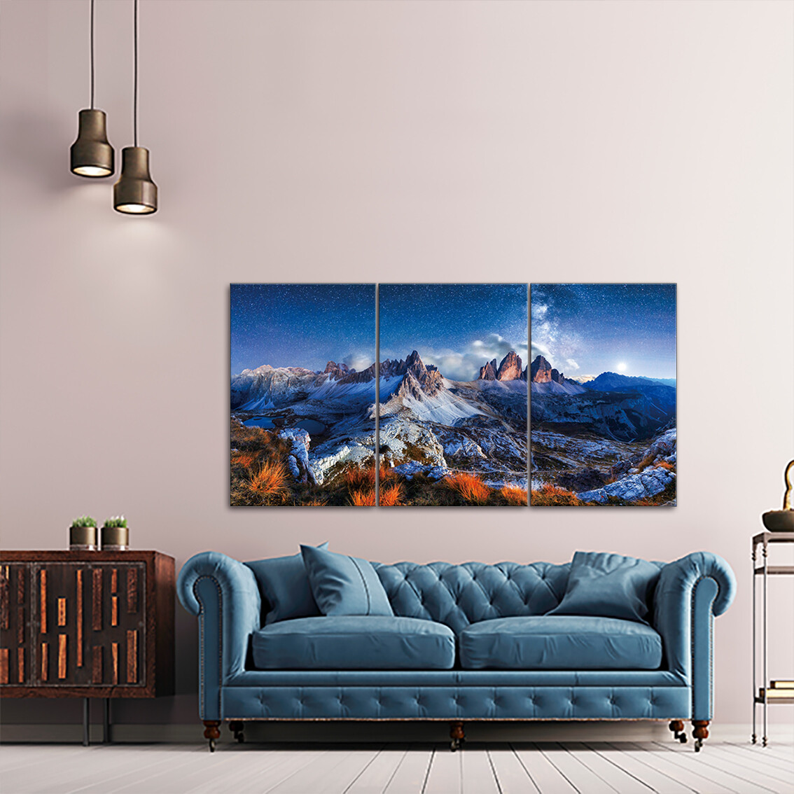 Swiss Alps (3 Panels Large) - Modern Luxury Wall art Printed on Acrylic Glass - Frameless and Ready to Hang