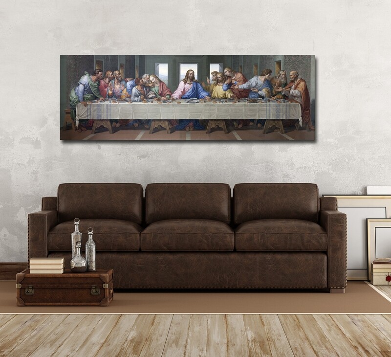 Jesus Last Supper Painting-Christian Wallart -Jesus Divine Mercy Picture Printed on Frameless Acrylic Glass -Ready To Hang