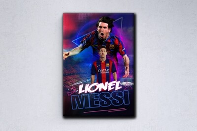 Lionel Messi Painting -Sports Wallart - FC Barcelona Lionel Messi - Picture Printed on Frameless Acrylic Glass- Ready To Hang
