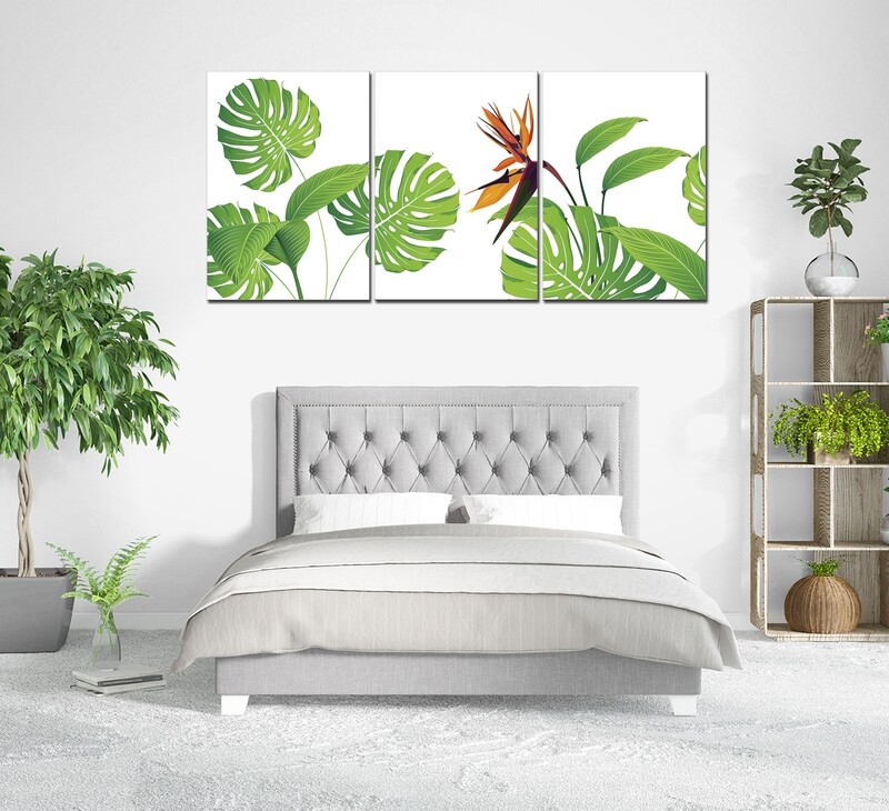 Green Leaves - Modern Luxury Acrylic Glass Wall art - Frameless and Ready to Hang
