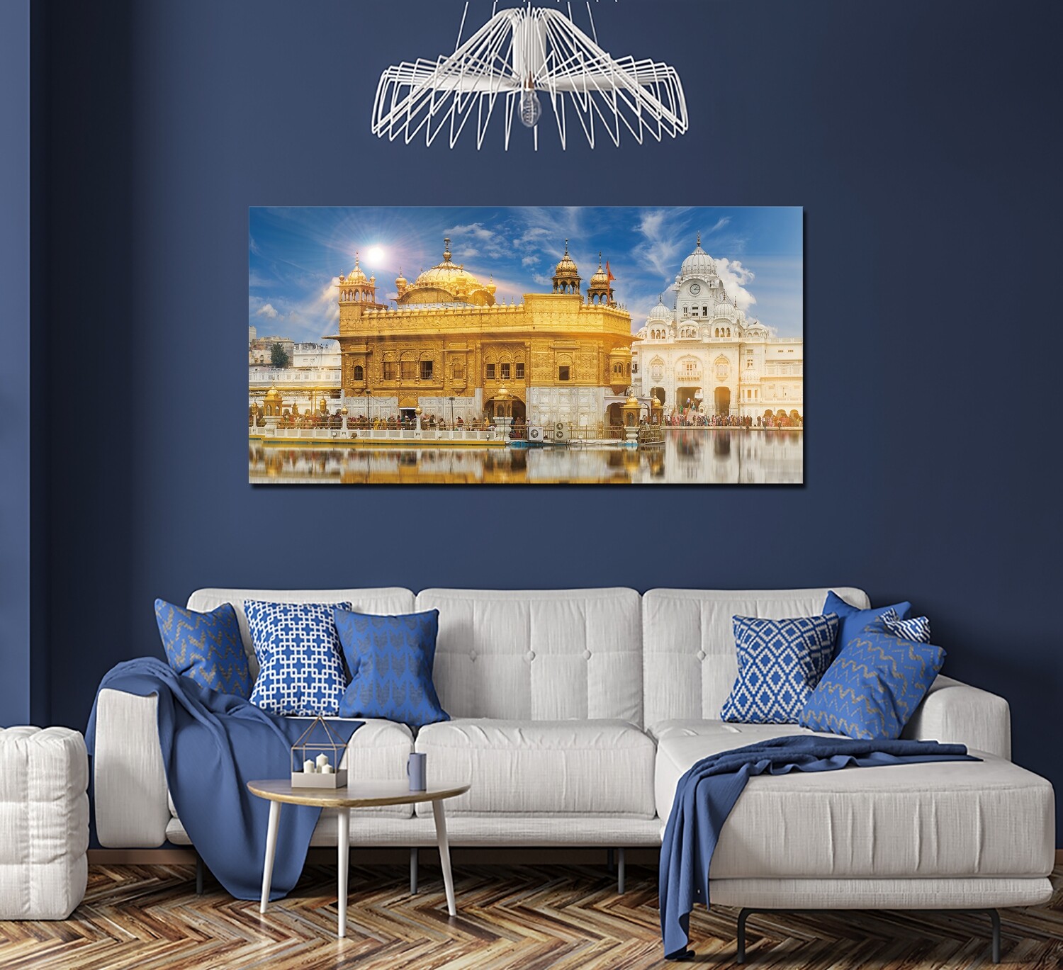 Golden Temple - Modern Luxury Wall art Printed on Acrylic Glass - Frameless and Ready to Hang
