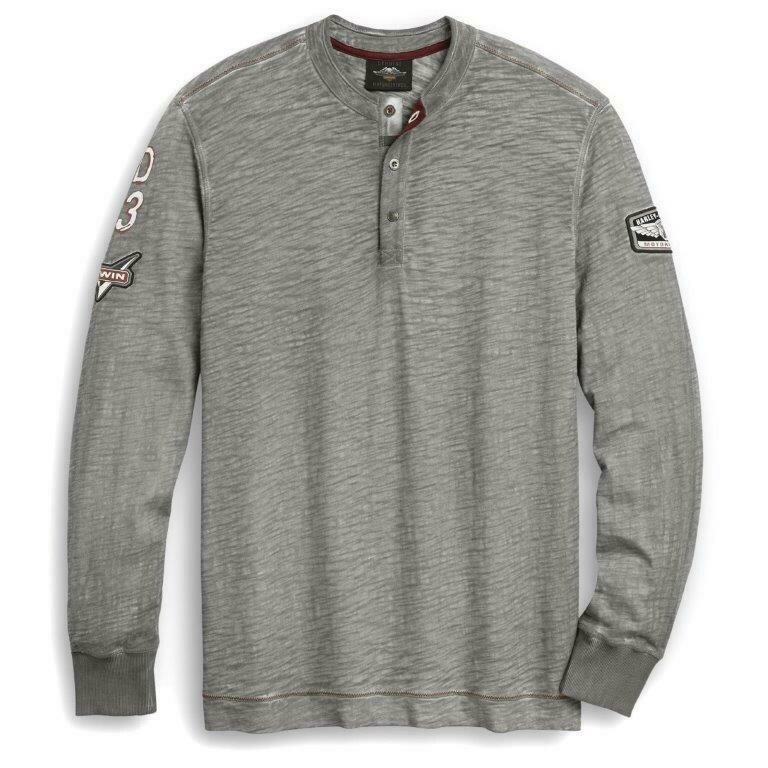 HENLEY-KNIT,GREY