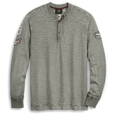 HENLEY-KNIT,GREY