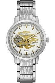 Harley-Davidson® Womens Metallic Flames Stainless Watch