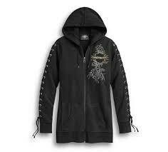 WOMEN&#39;S LACED SLEEVE HOODIE