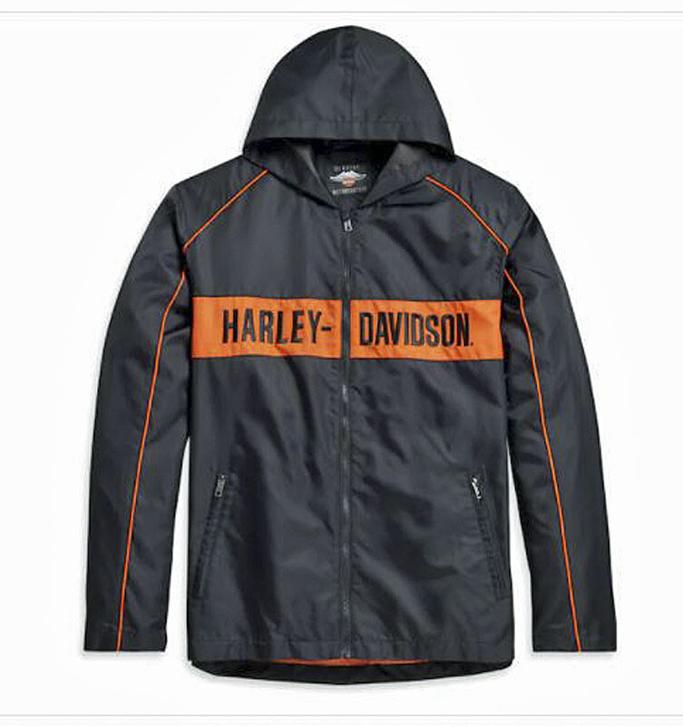 JACKET-WOVEN,BLACK/ORANGE