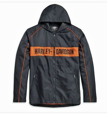 JACKET-WOVEN,BLACK/ORANGE