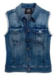 Harley-Davidson® Women&#39;s Flag Fashion H-D Distressed Denim Vest