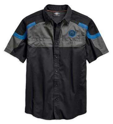 SHIRT-PERFORMANCE,S/S,WVN,CLRB