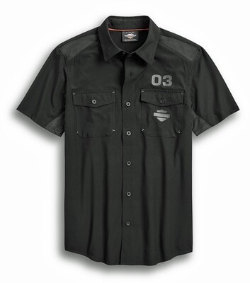 SHIRT-WOVEN,BLACK